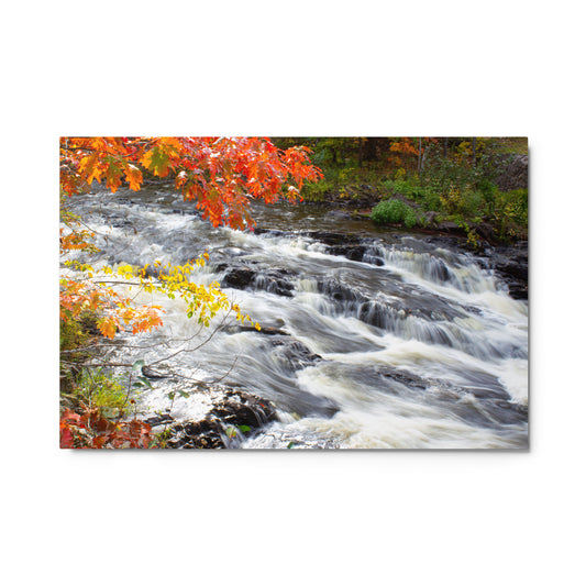 Northern Wisconsin Stream in Autumn Photography Print on Aluminum